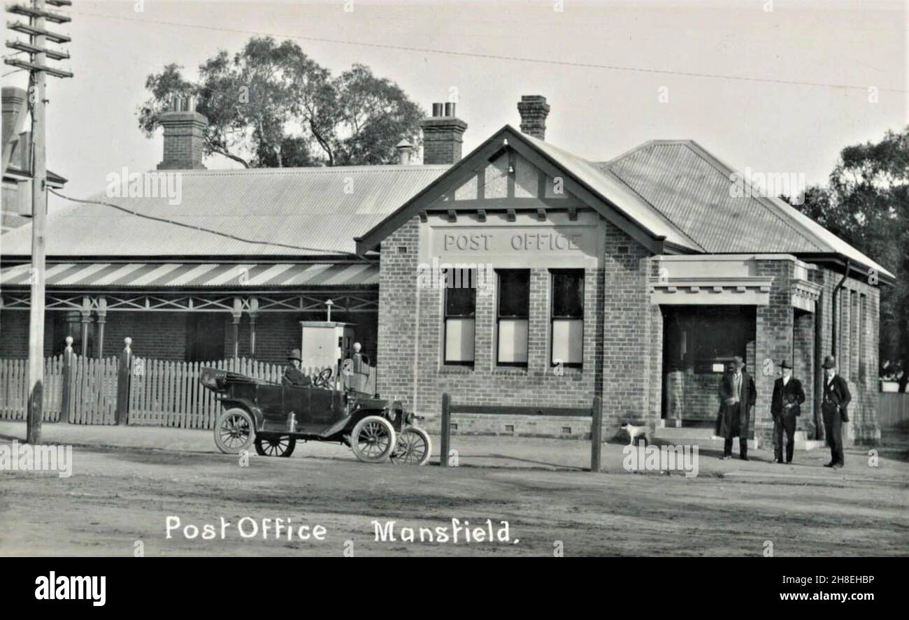 Post Office at Mansfield, Victoria circa 1914 Stock Photo Alamy