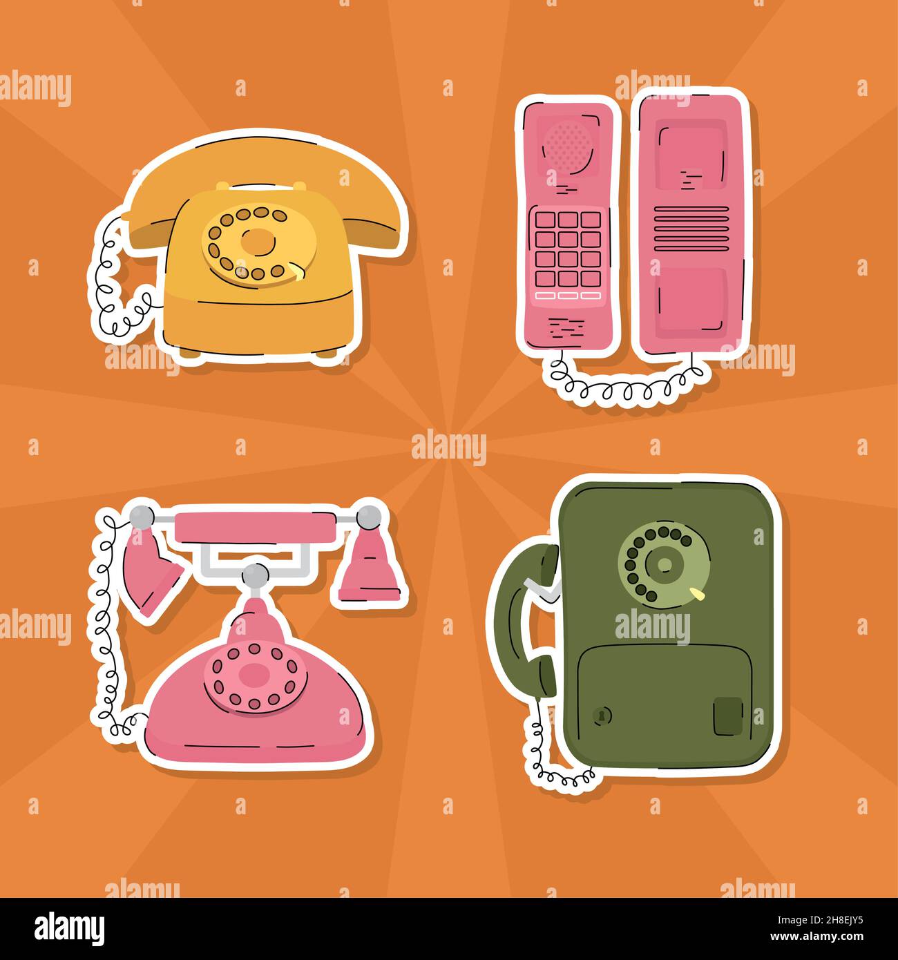 classic telephones icon set design Stock Vector Image & Art - Alamy