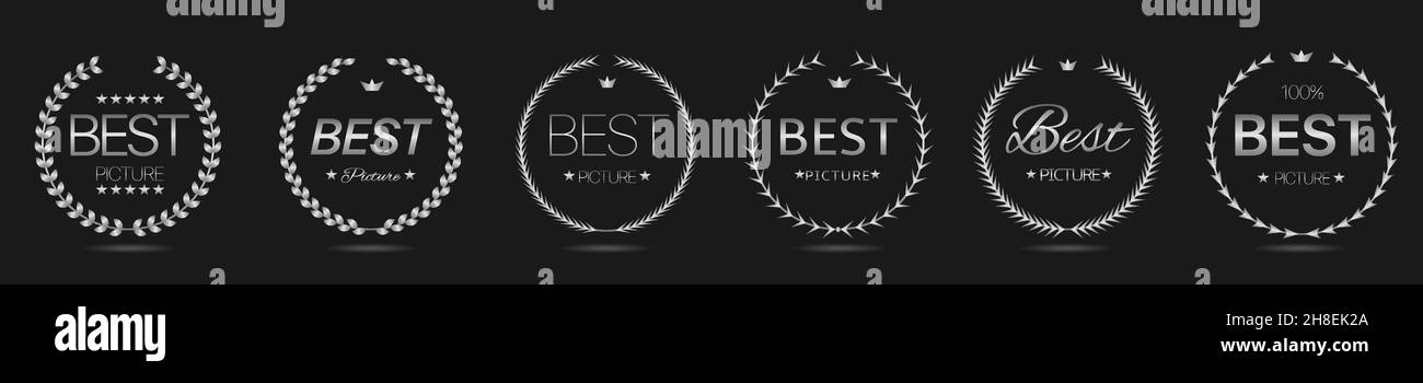 Best picture Silver laurel wreath label set Stock Vector Image & Art ...
