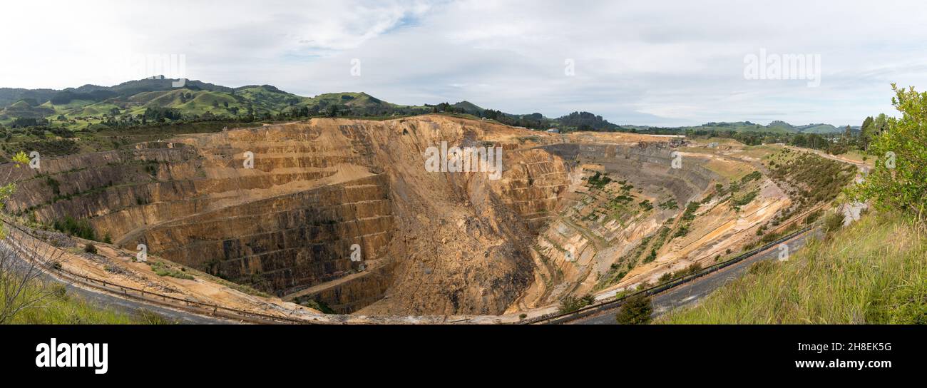 Martha mine, opencast gold mine, Waihi, New Zealand Stock Photo