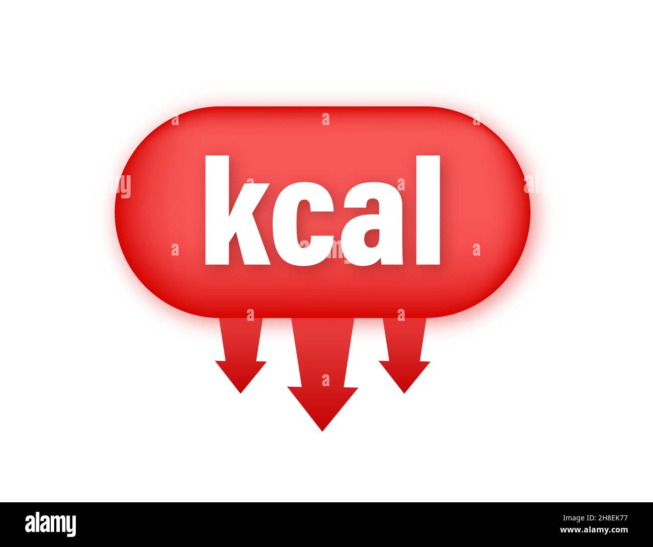 Kilocalorie emblem, kcal reduction. Zero calories diet program