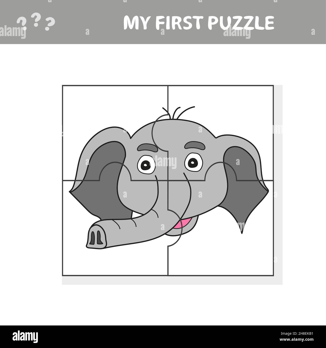 Easy educational paper game for kids. Simple kid application with funny