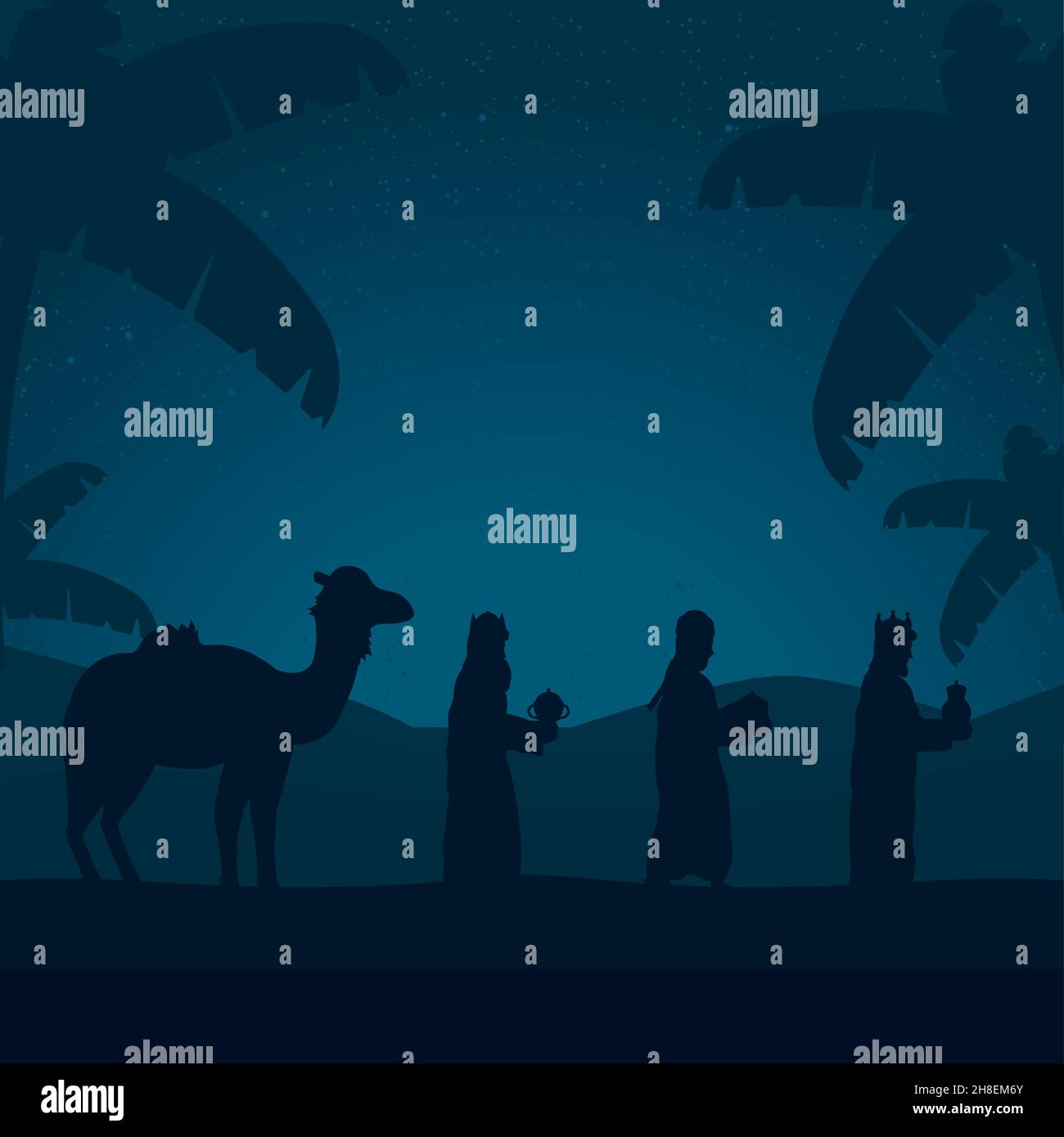 three wise men and camel scene Stock Vector Image & Art - Alamy