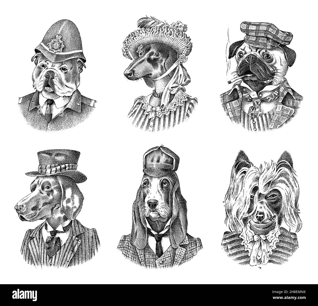 Woodcut dog Black and White Stock Photos & Images - Alamy