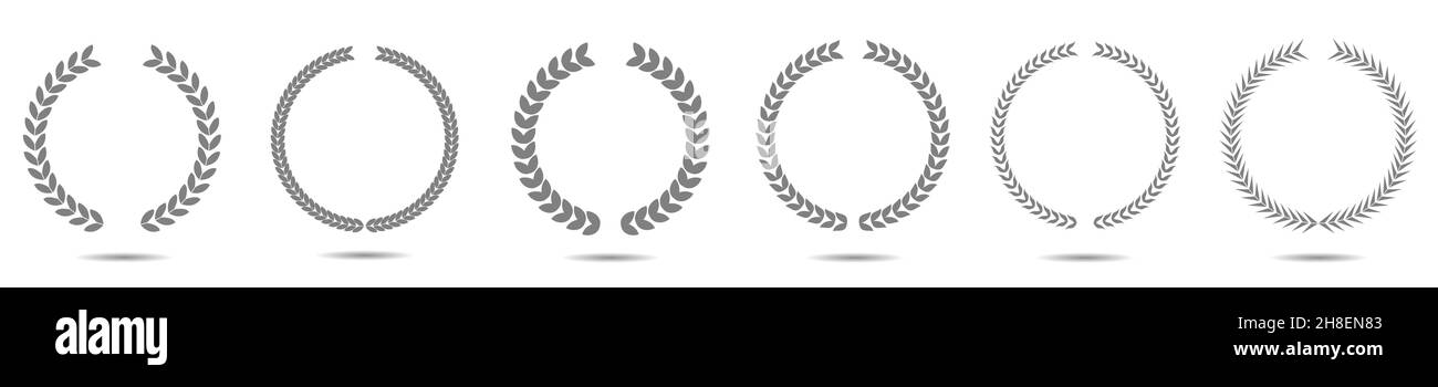 Grey laurel wreath label set Stock Vector Image & Art - Alamy
