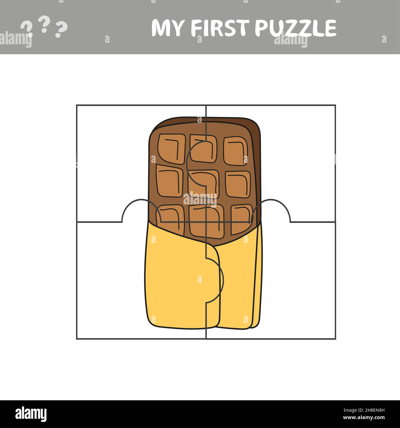 logic puzzle game bar of chocolate printable page for jigsaw puzzle vector cartoon image my first puzzle stock vector image art alamy