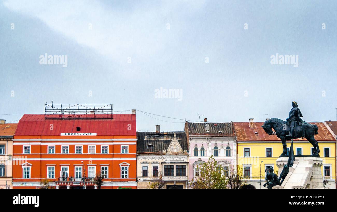 Architecture in the city of Cluj-Napoca, Transylvania, Romania Stock ...