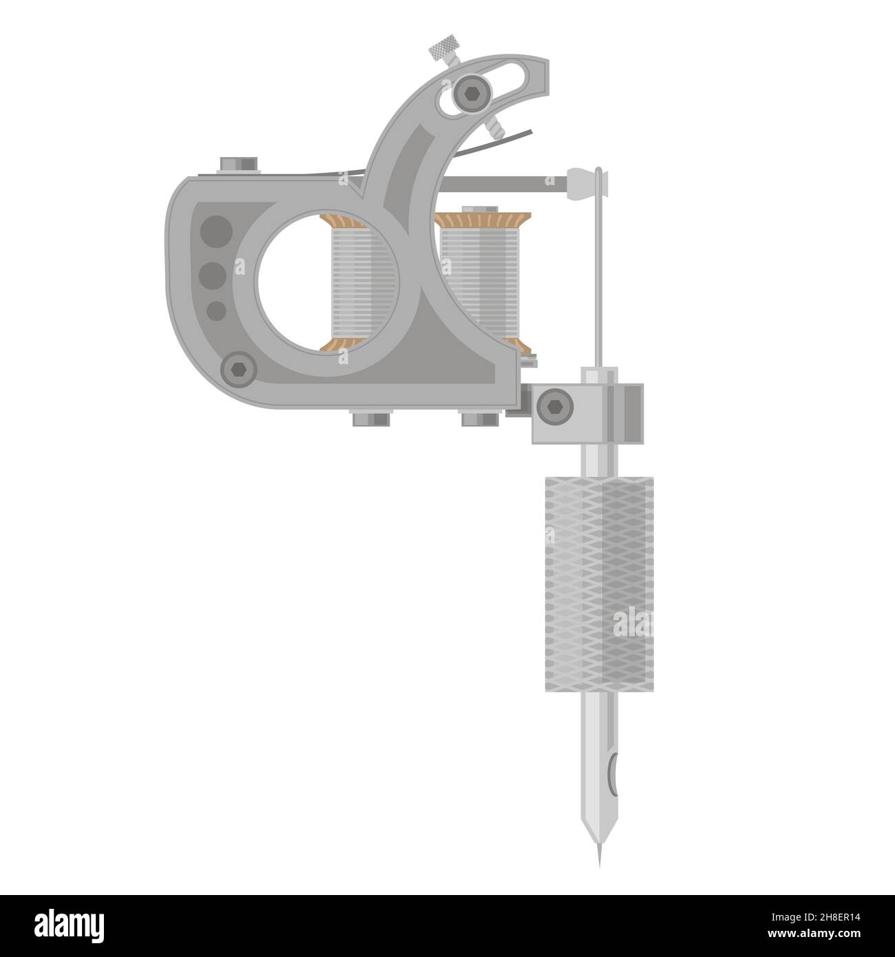 Induction Tattoo Machine Isolated on White Background Stock Vector