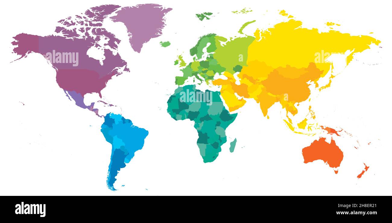 Colorful political map of World Stock Vector Image & Art - Alamy