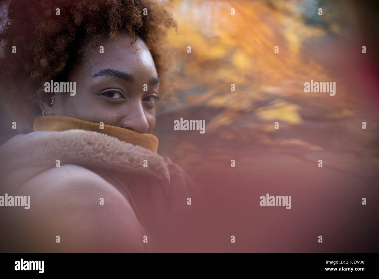 Close up woman short curly hi-res stock photography and images - Alamy