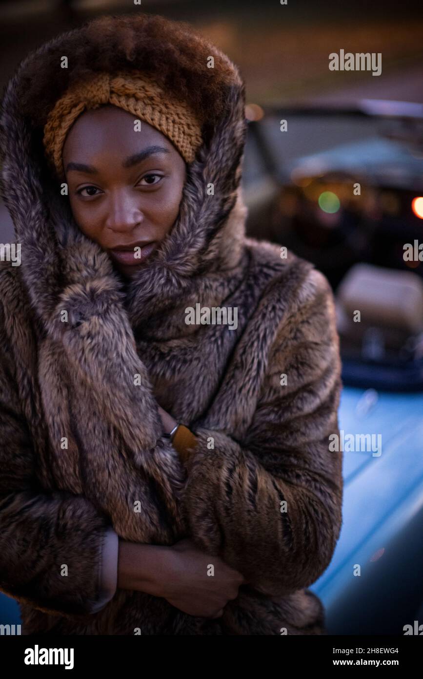 Beautiful woman in fur coat hi-res stock photography and images - Alamy
