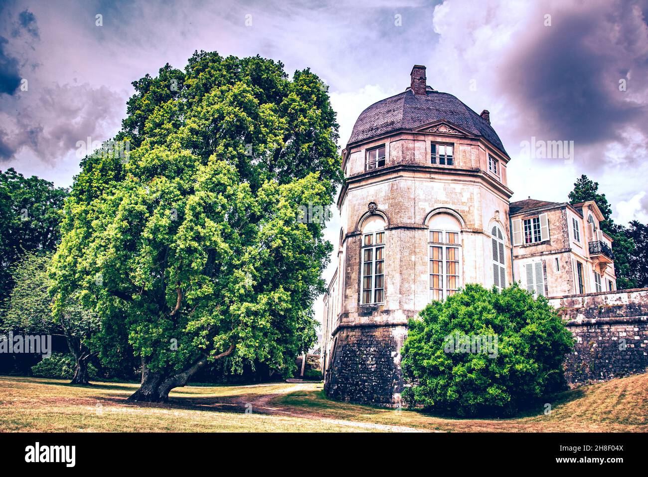The historic Castle of Châteauneuf-sur-Loire, Département Loiret, France, 06-21-2015 Stock Photo
