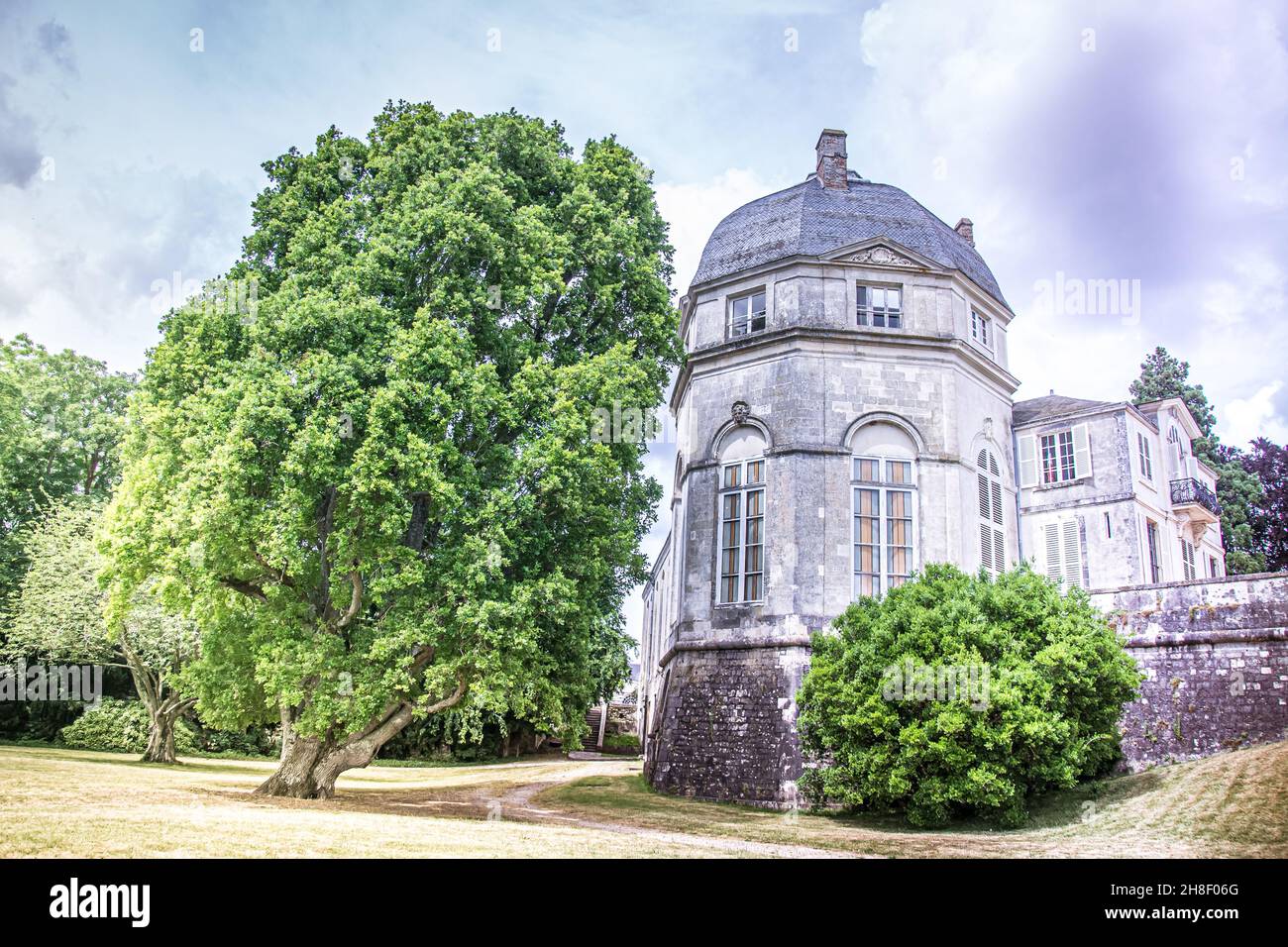 The historic Castle of Châteauneuf-sur-Loire, Département Loiret, France, 06-21-2015 Stock Photo