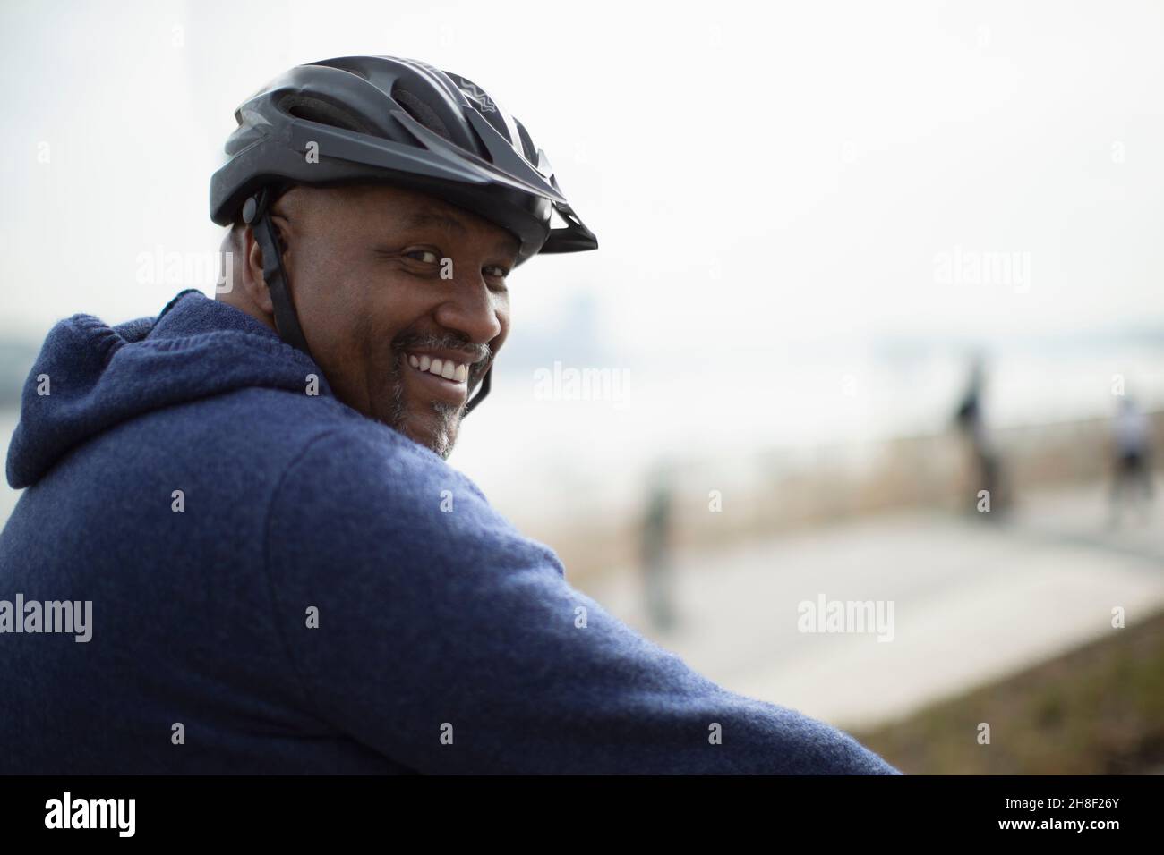 Portrait adult man in helmet hi-res stock photography and images - Alamy