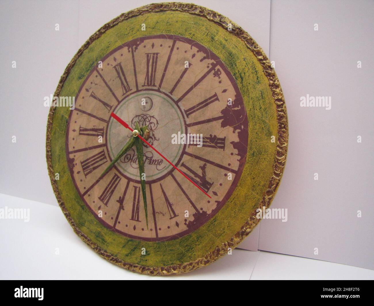 Old round wall clock Stock Photo Alamy