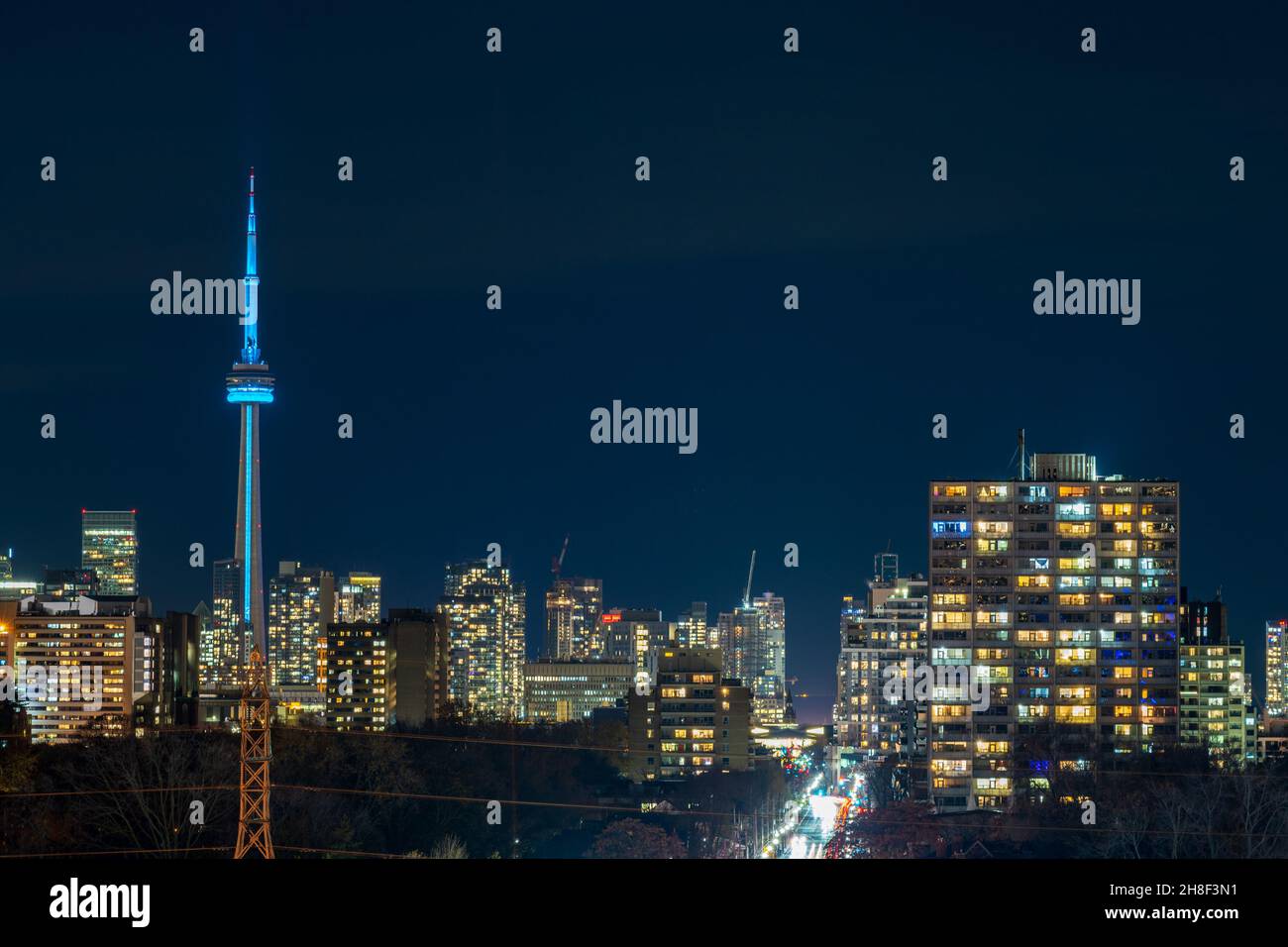 Toronto downtown night skyline. Concept of city life Stock Photo - Alamy