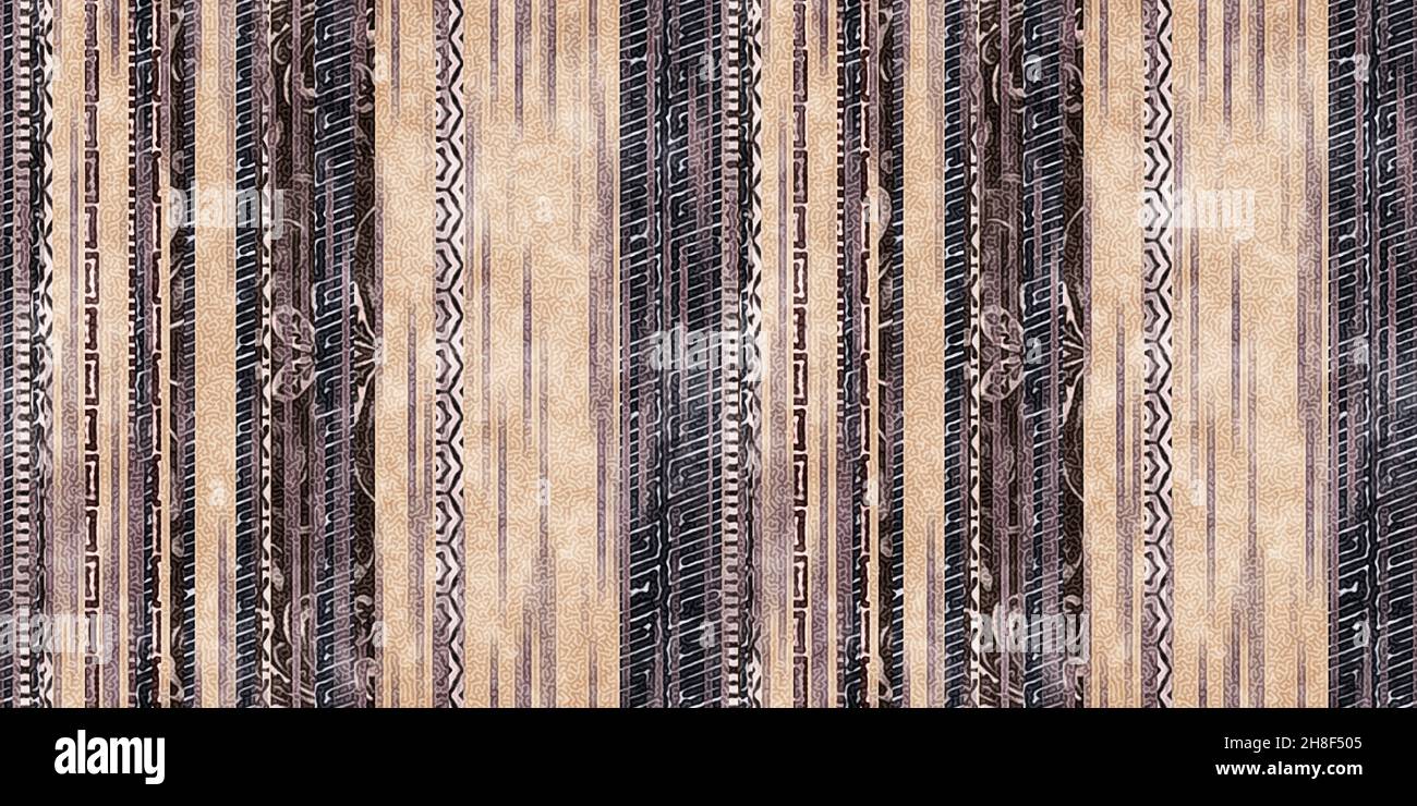 Seamless tribal ethnic stripe grungy border surface pattern design for ...