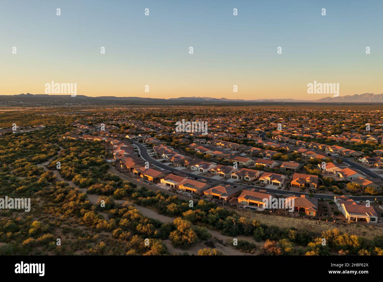 Aerial view of cookie cutter homes, drone Stock Photo Alamy