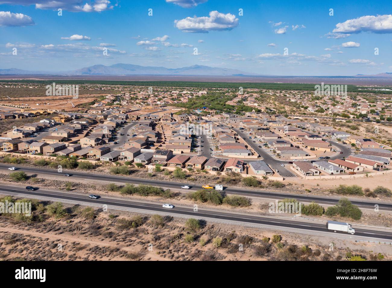 Aerial view arizona community homes hires stock photography and images