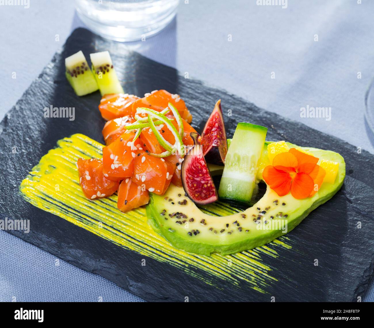 Raw tuna tartare Stock Photo Alamy