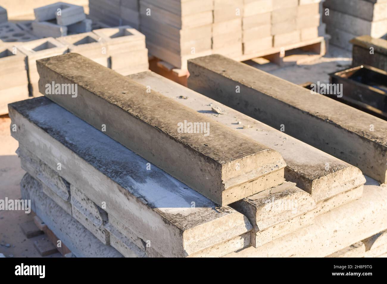 Gray cement solid brick block,Aerated concrete block, modern building