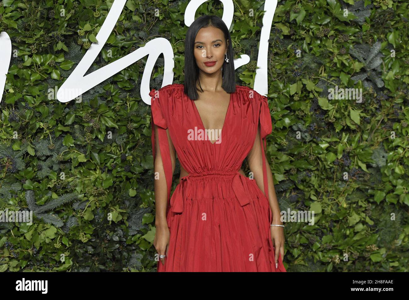 Maya Jama attending The Fashion Awards 2021 at the Royal Albert Hall in London, England on November 29, 2021. Photo by Aurore Marechal/ABACAPRESS.COM Stock Photo