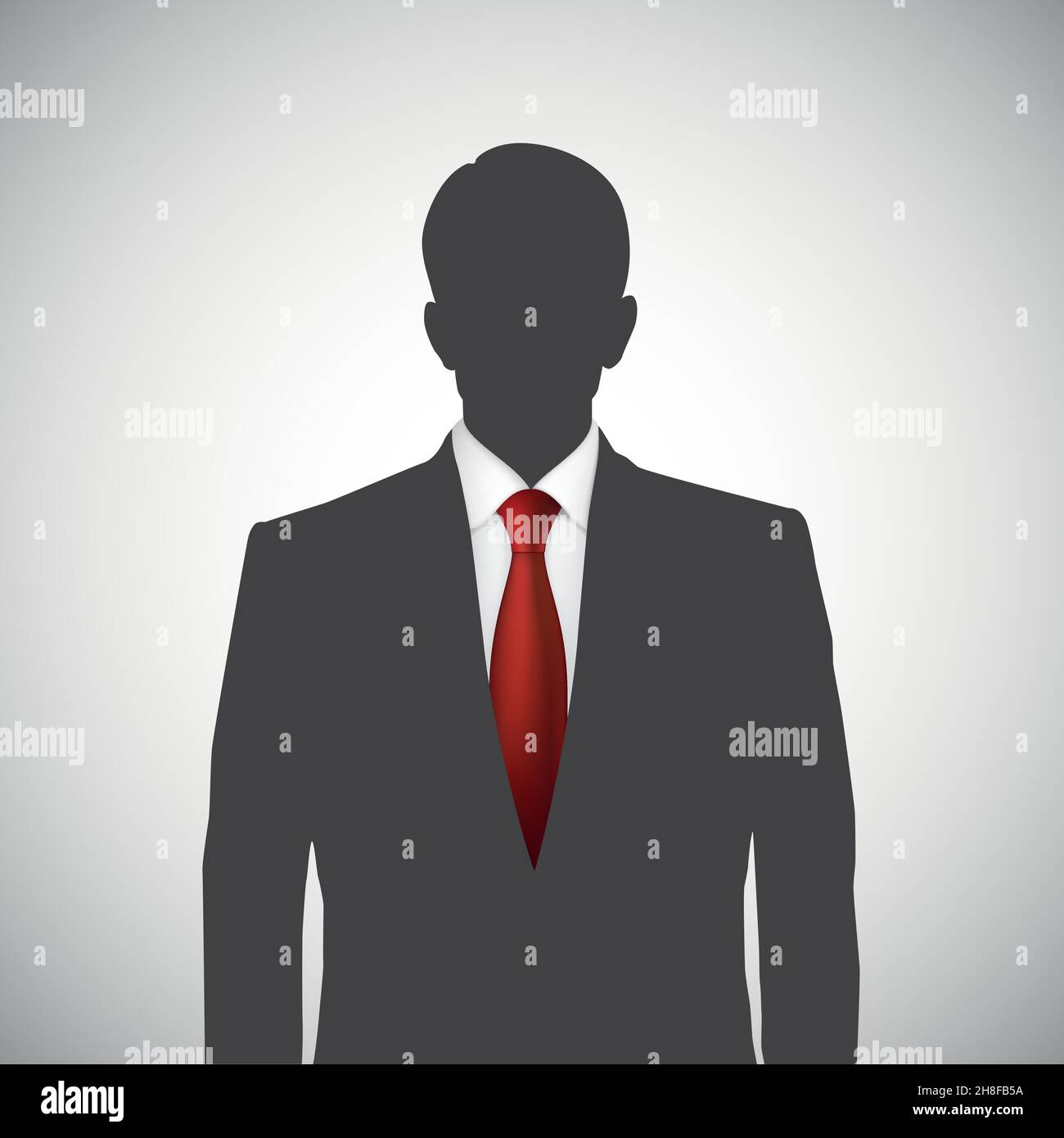 Unknown person silhouette whith red tie Stock Vector