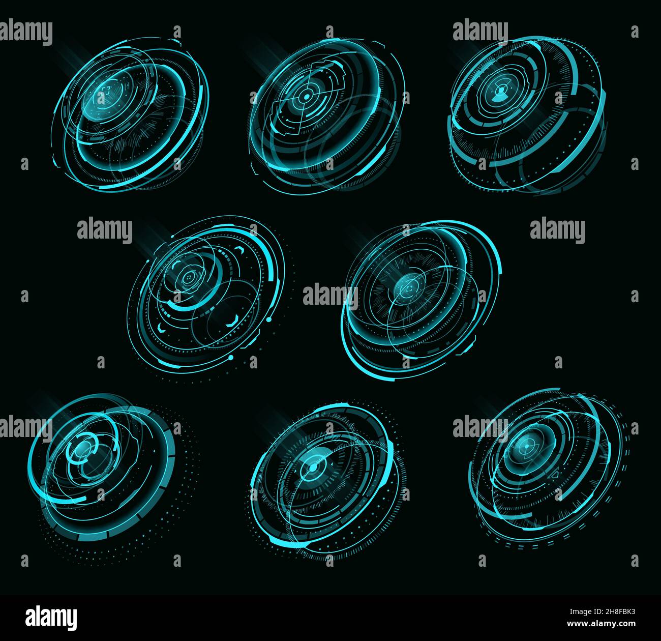 HUD futuristic circular screen panel of Sci Fi web interface, vector ...