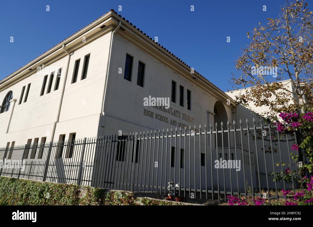 Los Angeles, California, USA 27th November 2021 A general view of  atmosphere of Immaculate Heart High School whose former students include  Meghan Markle, Meghan Duchess of Sussex, Actress Mary Tyler Moore, Actress