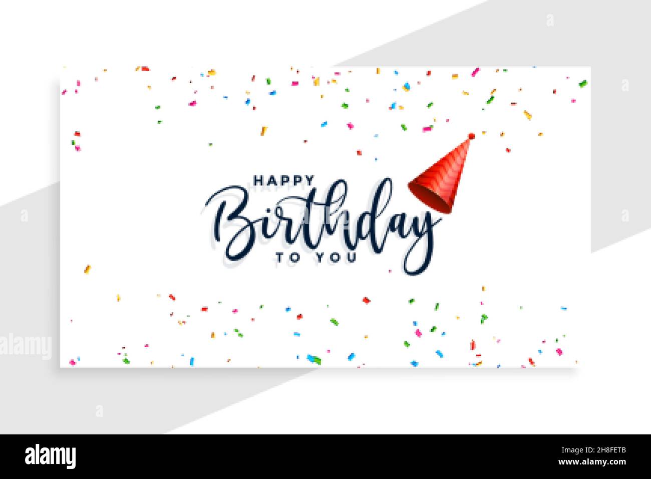 happy birthday cap with confetti background Stock Vector