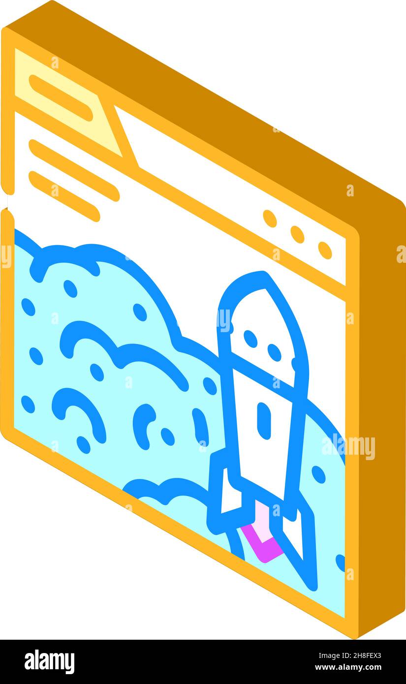 launch startup isometric icon vector illustration Stock Vector Image ...