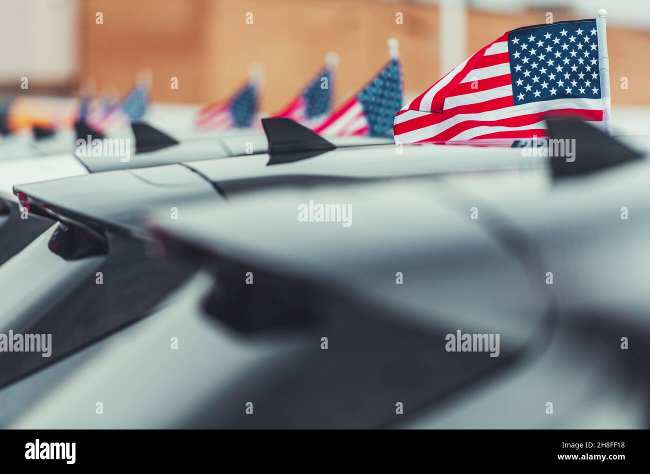 American Cars Dealership. Automotive Industry Theme. Brand New Modern