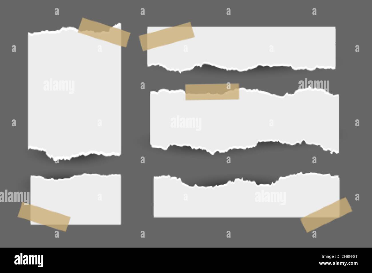 set of torn ripped paper sheets with sticker Stock Vector Image & Art