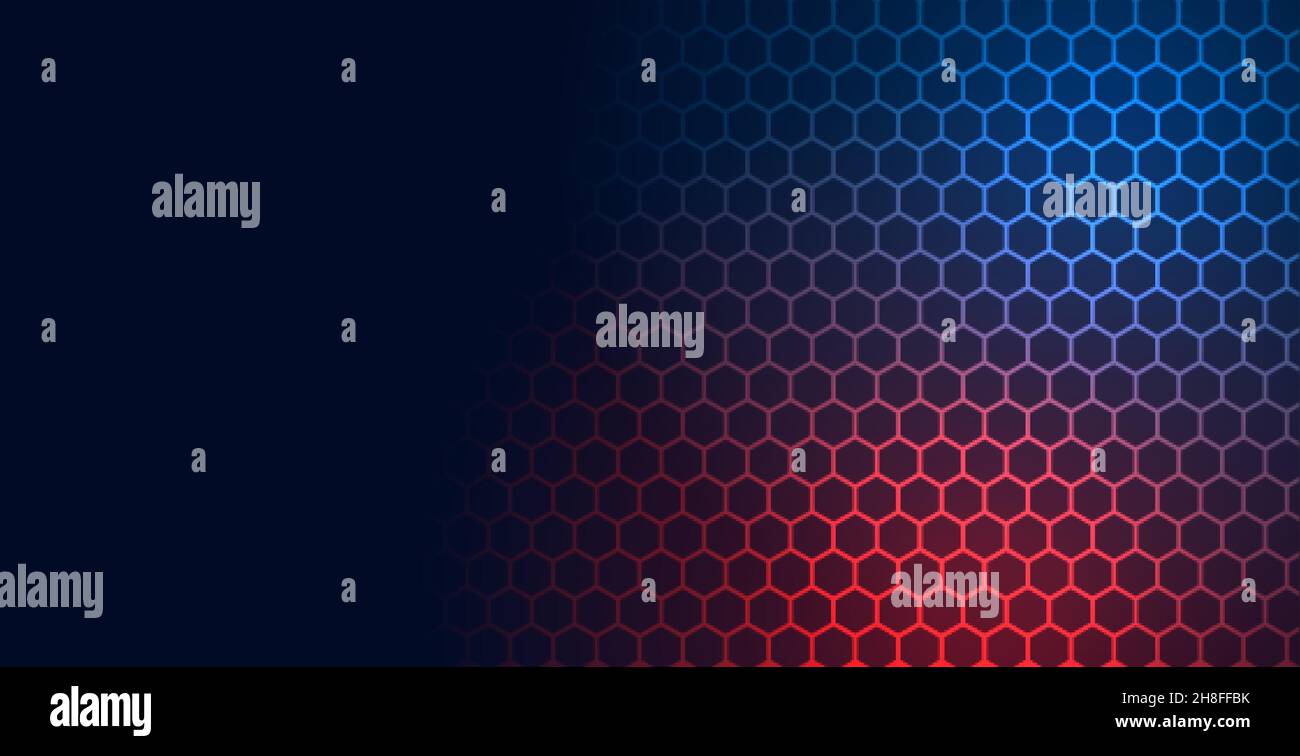 hexagonal technology pattern mesh background with text space Stock Vector