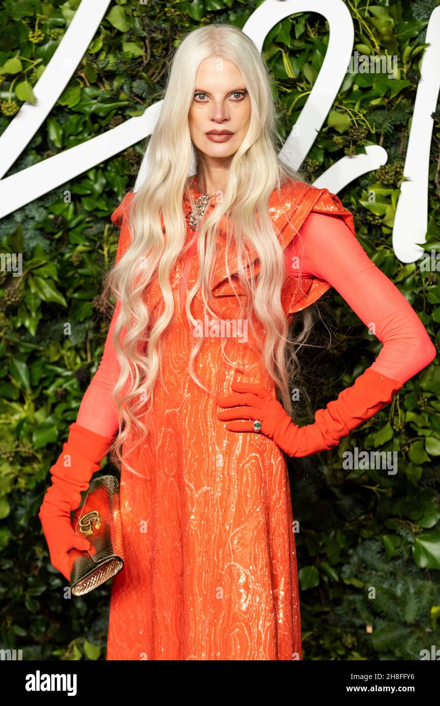 Kristen McMenamy attends The Fashion Awards 2021 at Royal Albert Hall