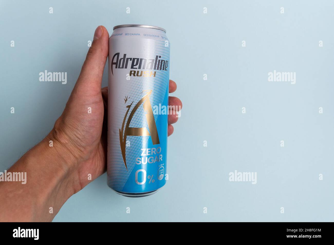 Tyumen, Russia-October 15, 2021: Adrenaline Rush energy drink Zero ...