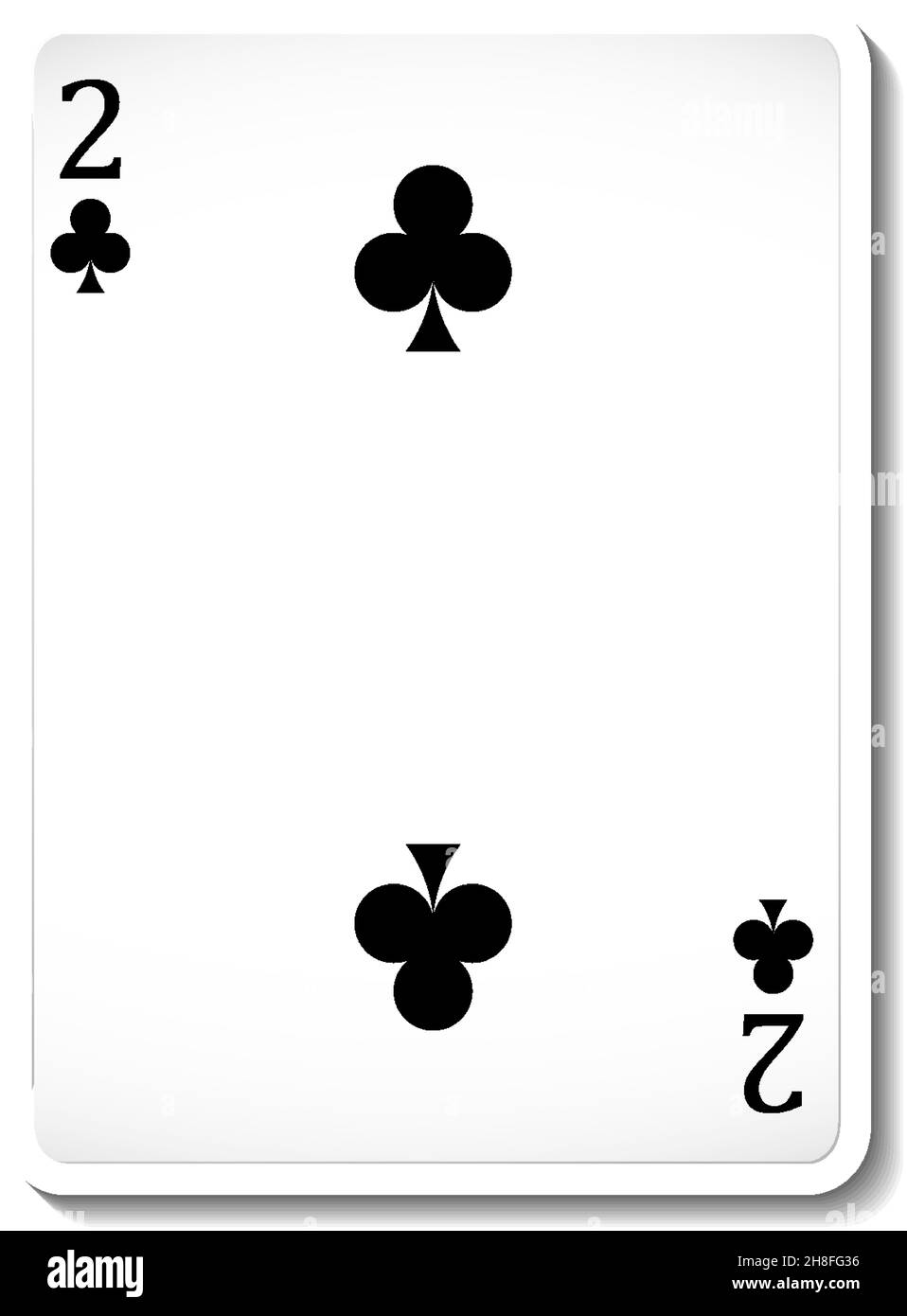 Two of Clubs Playing Card Isolated illustration Stock Vector Image ...