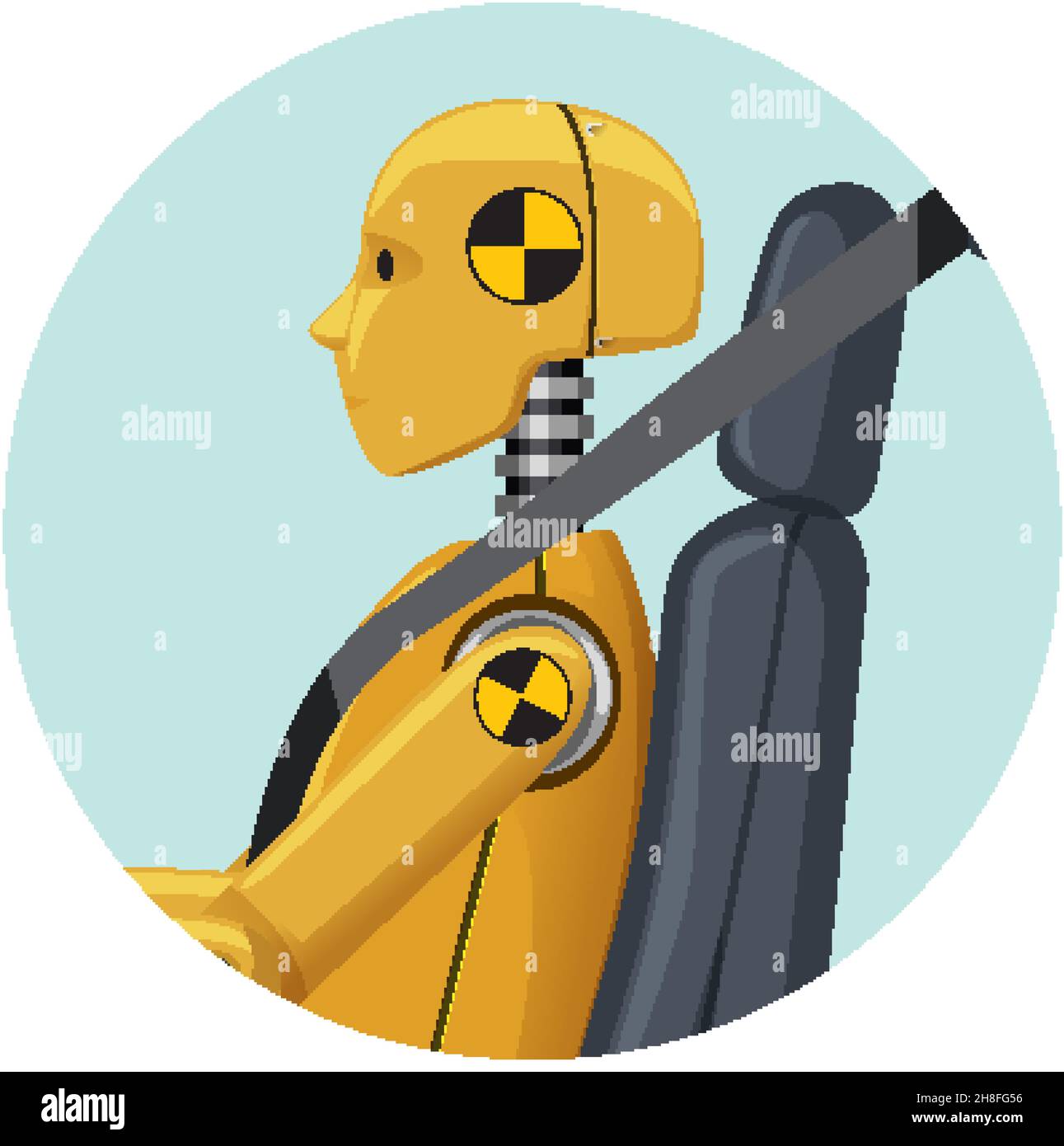 Crash test dummy in a car seat illustration Stock Vector Image & Art