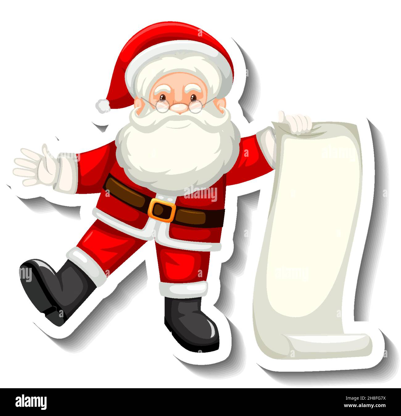 Santa Claus holding blank paper illustration Stock Vector Image & Art ...