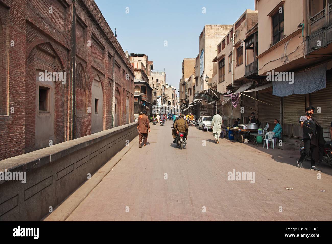 The vintage street in Lahore, Punjab province, Pakistan Stock Photo