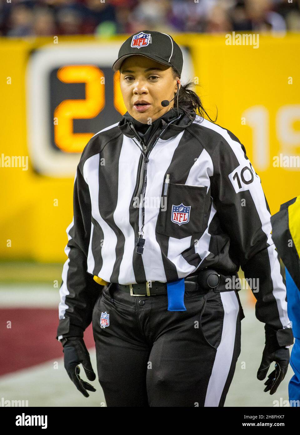 November 29, 2021: NFL line judge Maia Chaka (100) during the NFL