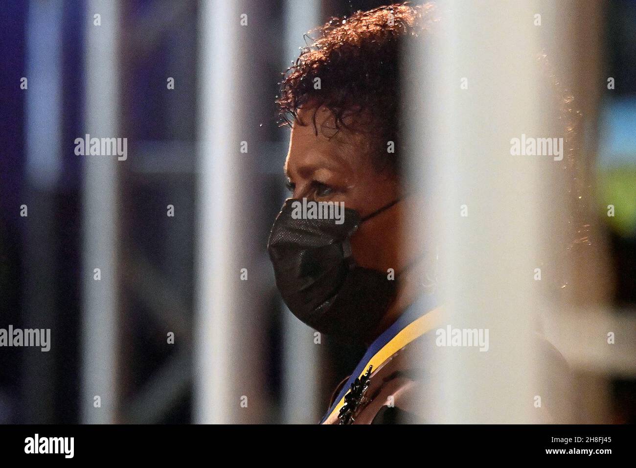Barbados' new President Sandra Mason looks on at the Presidential