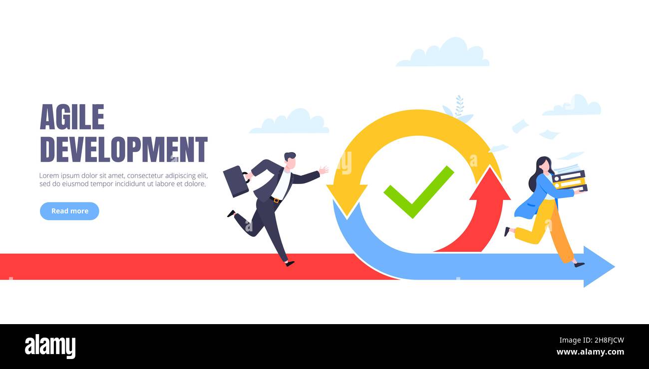 Agile development methodology business concept flat style design vector ...