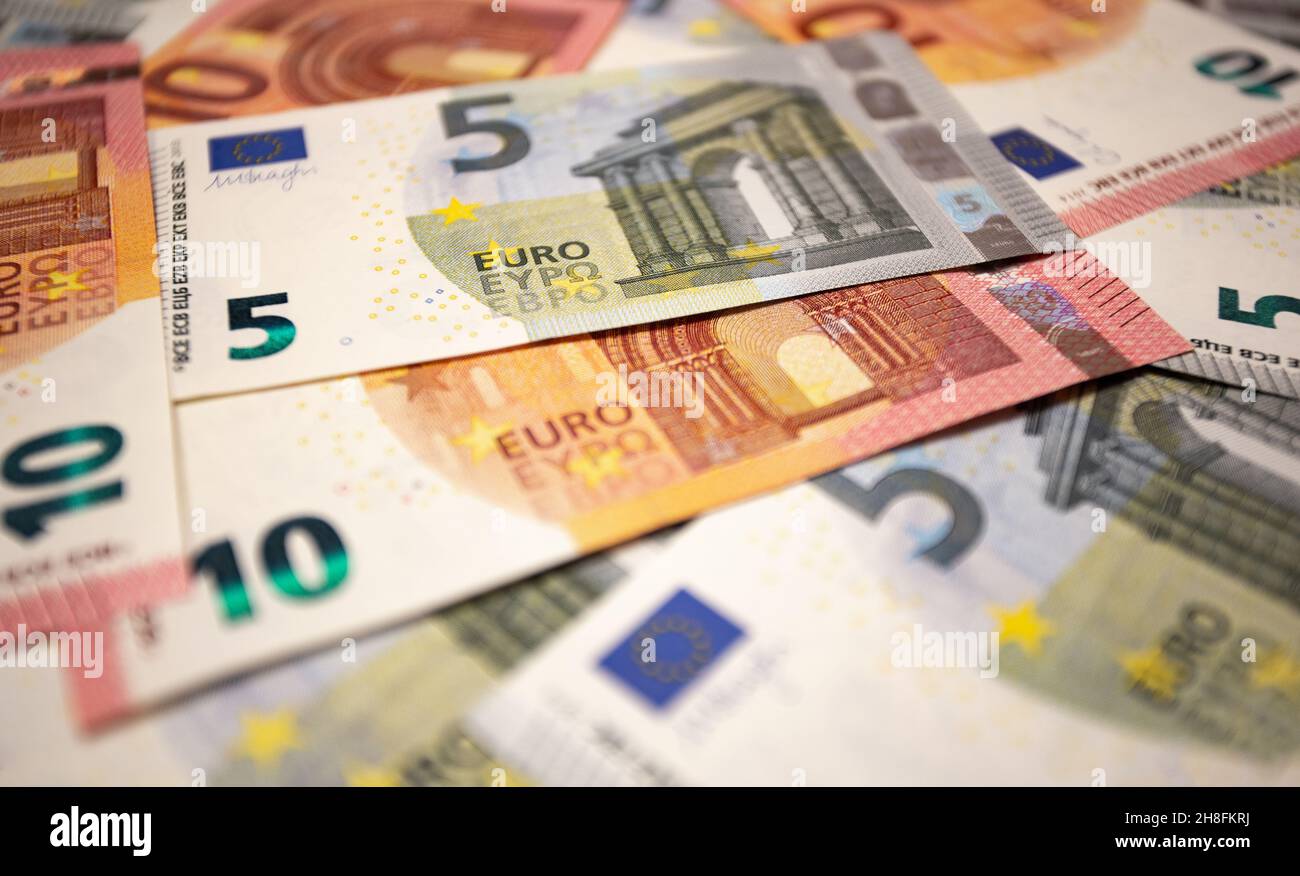 Euro money banknotes closeup. Financial background Stock Photo - Alamy