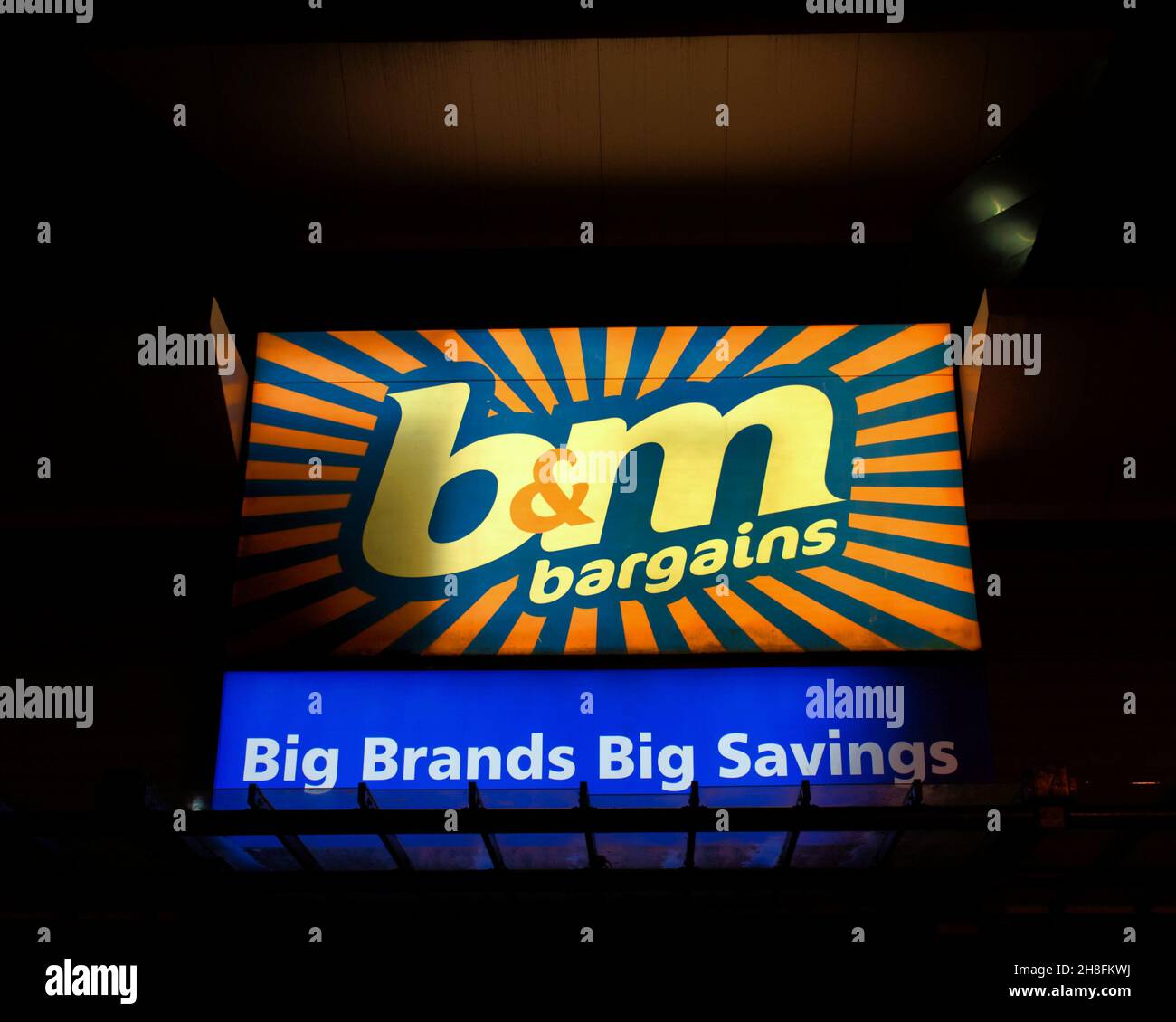 B&M bargains shop sign Glasgow, Scotland, UK Stock Photo Alamy