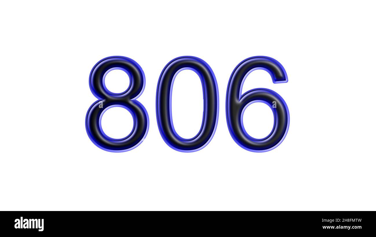 blue 806 number 3d effect white background Stock Photo Alamy