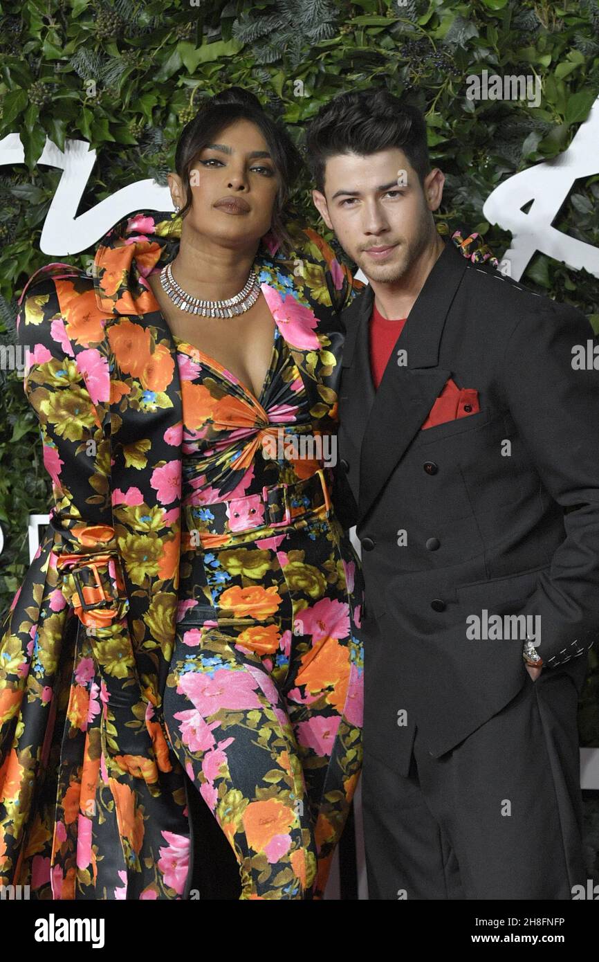 Priyanka Chopra and Nick Jonas attending The Fashion Awards 2021 at the  Royal Albert Hall in London, England on November 29, 2021. Photo by Aurore  Marechal/ABACAPRESS.COM Stock Photo - Alamy