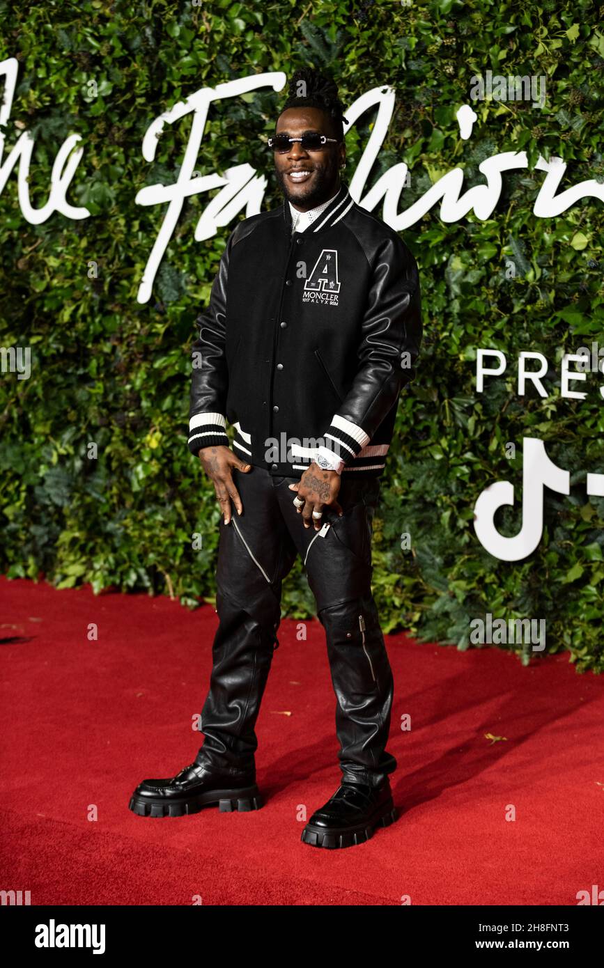 Burna Boy attends The Fashion Awards 2021 at Royal Albert Hall. London
