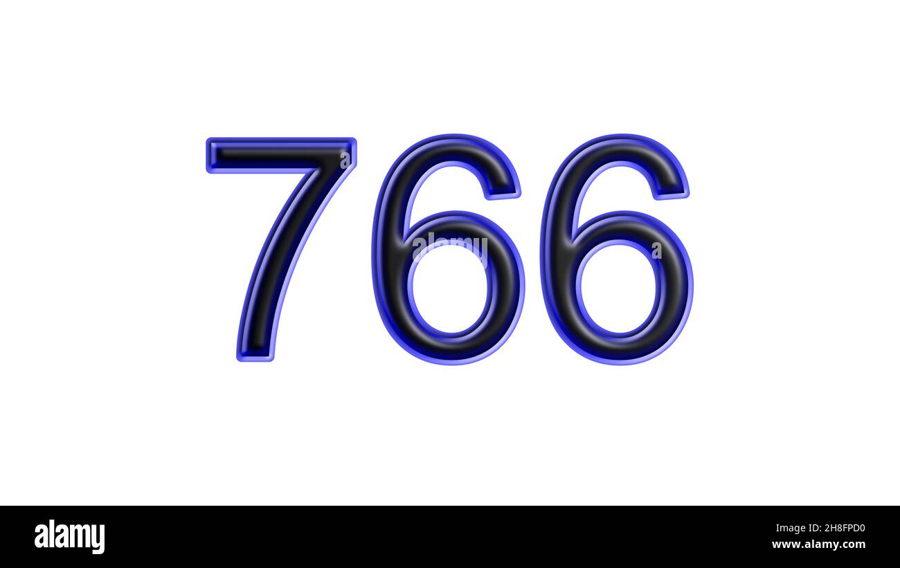 blue 766 number 3d effect white background Stock Photo - Alamy