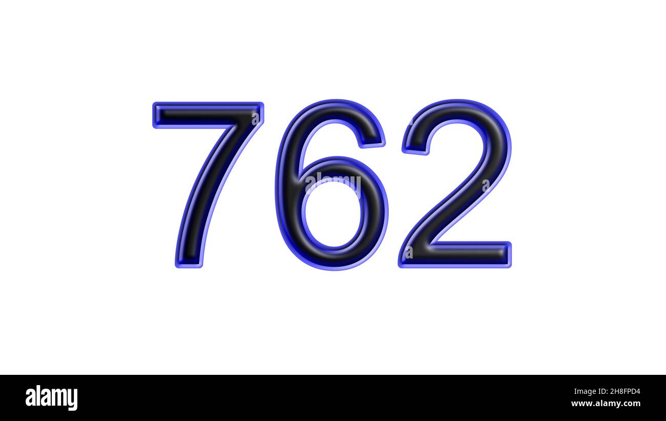 blue 762 number 3d effect white background Stock Photo - Alamy